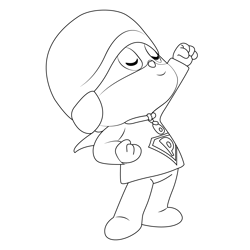 Action Pocoyo Free Coloring Page for Kids
