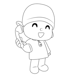 Call Pocoyo Free Coloring Page for Kids
