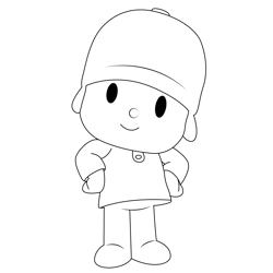 Cool Pocoyo Free Coloring Page for Kids