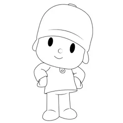 Cool Pocoyo Free Coloring Page for Kids