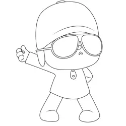 Cut Pocoyo Free Coloring Page for Kids