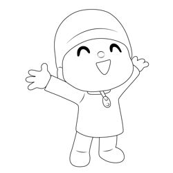 Happy Pocoyo Free Coloring Page for Kids