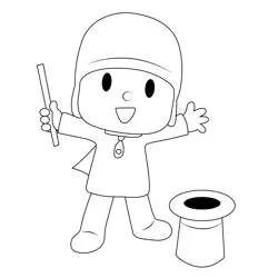 Magic & Surprises With Pocoyo Free Coloring Page for Kids