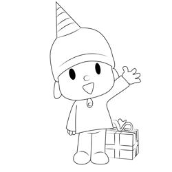Parties & Gifts With Pocoyo Free Coloring Page for Kids