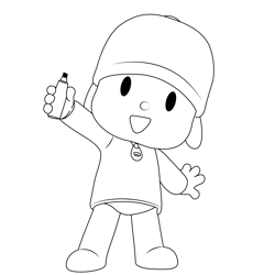 Pocoyo 1 Free Coloring Page for Kids