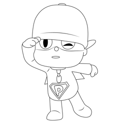 Pocoyo See Free Coloring Page for Kids