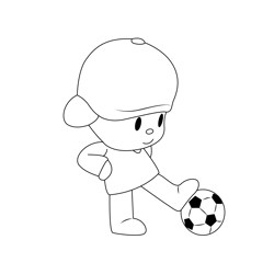 Pocoyo Soccer Free Coloring Page for Kids