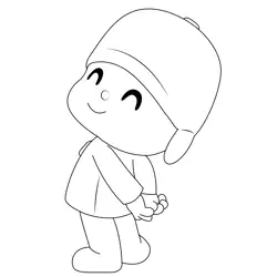 Smile Pocoyo Free Coloring Page for Kids