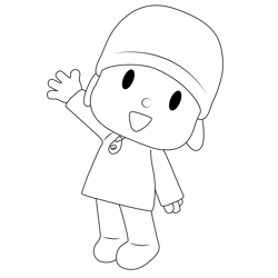 Talk Pocoyo Free Coloring Page for Kids