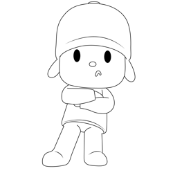 Talking Pocoyo Free Coloring Page for Kids