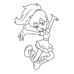 Polly Pocket Dancing Free Coloring Page for Kids