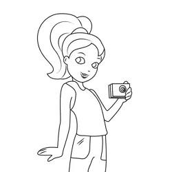 Polly Pocket With Camera Free Coloring Page for Kids