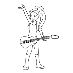 Polly Pocket With Guitar Free Coloring Page for Kids