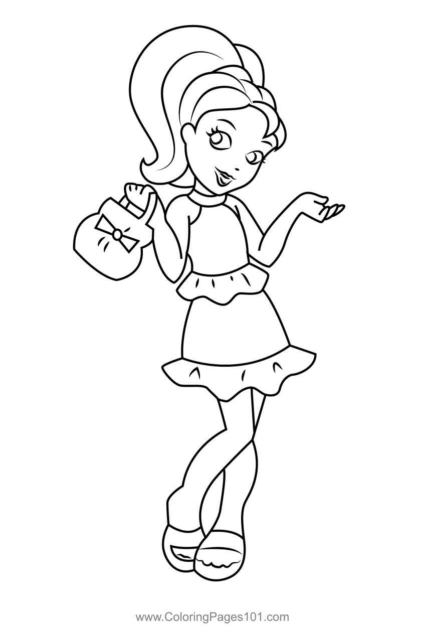 Polly and her friends with photos coloring page printable game