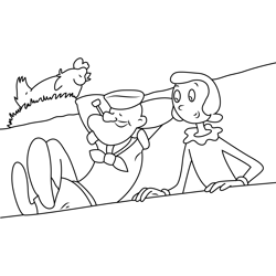 Popeye And Olive Oyl Free Coloring Page for Kids