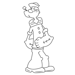 Popeye The Powerful Man Free Coloring Page for Kids