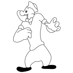 Popeye The Sailor Free Coloring Page for Kids