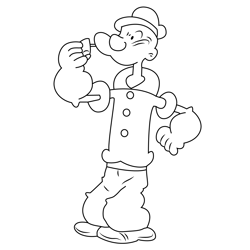 Popeye Free Coloring Page for Kids
