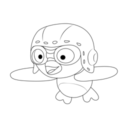 Fly Pororo Free Coloring Page for Kids