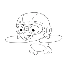 Fly Pororo Free Coloring Page for Kids