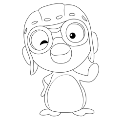 Funny Pororo Free Coloring Page for Kids