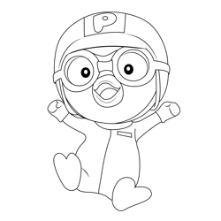 Happy Pororo Free Coloring Page for Kids