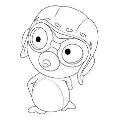 Look Pororo Free Coloring Page for Kids