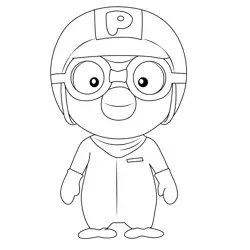 Stand Pororo Free Coloring Page for Kids