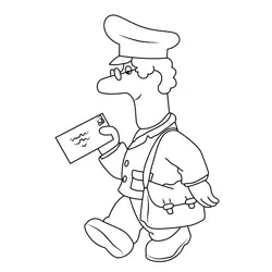 Postman Pat Give Letter Free Coloring Page for Kids