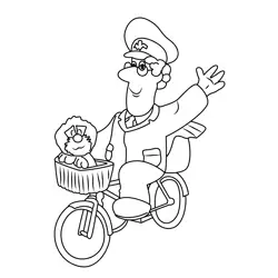 Postman Pat Going Free Coloring Page for Kids