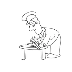 Postman Pat Writing Free Coloring Page for Kids