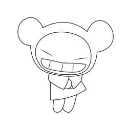 Cheerful Pucca Free Coloring Page for Kids