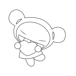 Happy Pucca Free Coloring Page for Kids