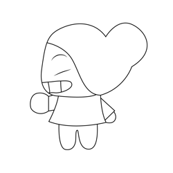 Pucca Naughty Smile Free Coloring Page for Kids