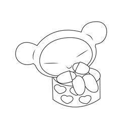 Pucca Sitting Free Coloring Page for Kids