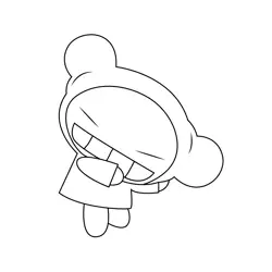 Pucca Smiling Free Coloring Page for Kids