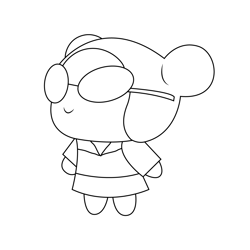 Pucca Wear Sunglasses Free Coloring Page for Kids