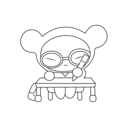 Pucca Writing Free Coloring Page for Kids