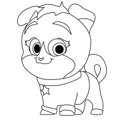 Keia Puppy Dog Pals Free Coloring Page for Kids