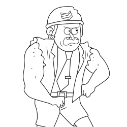 Angus Regular Show Free Coloring Page for Kids