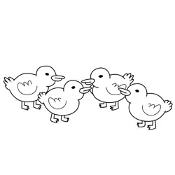 Baby Ducks Regular Show Free Coloring Page for Kids