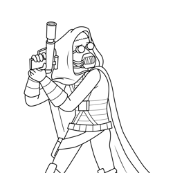 Bounty Hunter Regular Show Free Coloring Page for Kids