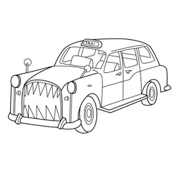 British Taxi Regular Show Free Coloring Page for Kids