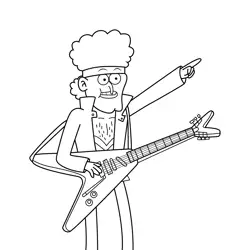 Bruce Rock Regular Show Free Coloring Page for Kids