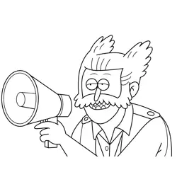 Cat Masterson Saying Action Regular Show Free Coloring Page for Kids