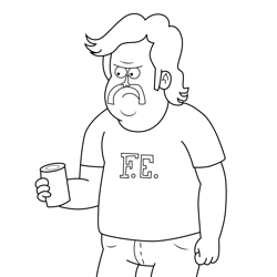 Chuck Regular Show Free Coloring Page for Kids