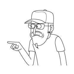 Dave (Movie Shack Hut Employee) Regular Show Free Coloring Page for Kids
