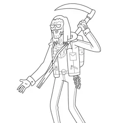 Death Regular Show Free Coloring Page for Kids