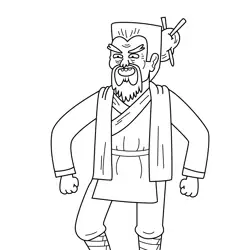 Grand Master of Death Kwon Do Regular Show Free Coloring Page for Kids