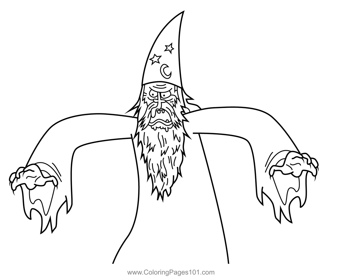Halloween Wizard Regular Show Coloring Page for Kids - Free Regular Show  Printable Coloring Pages Online for Kids  | Coloring  Pages for Kids